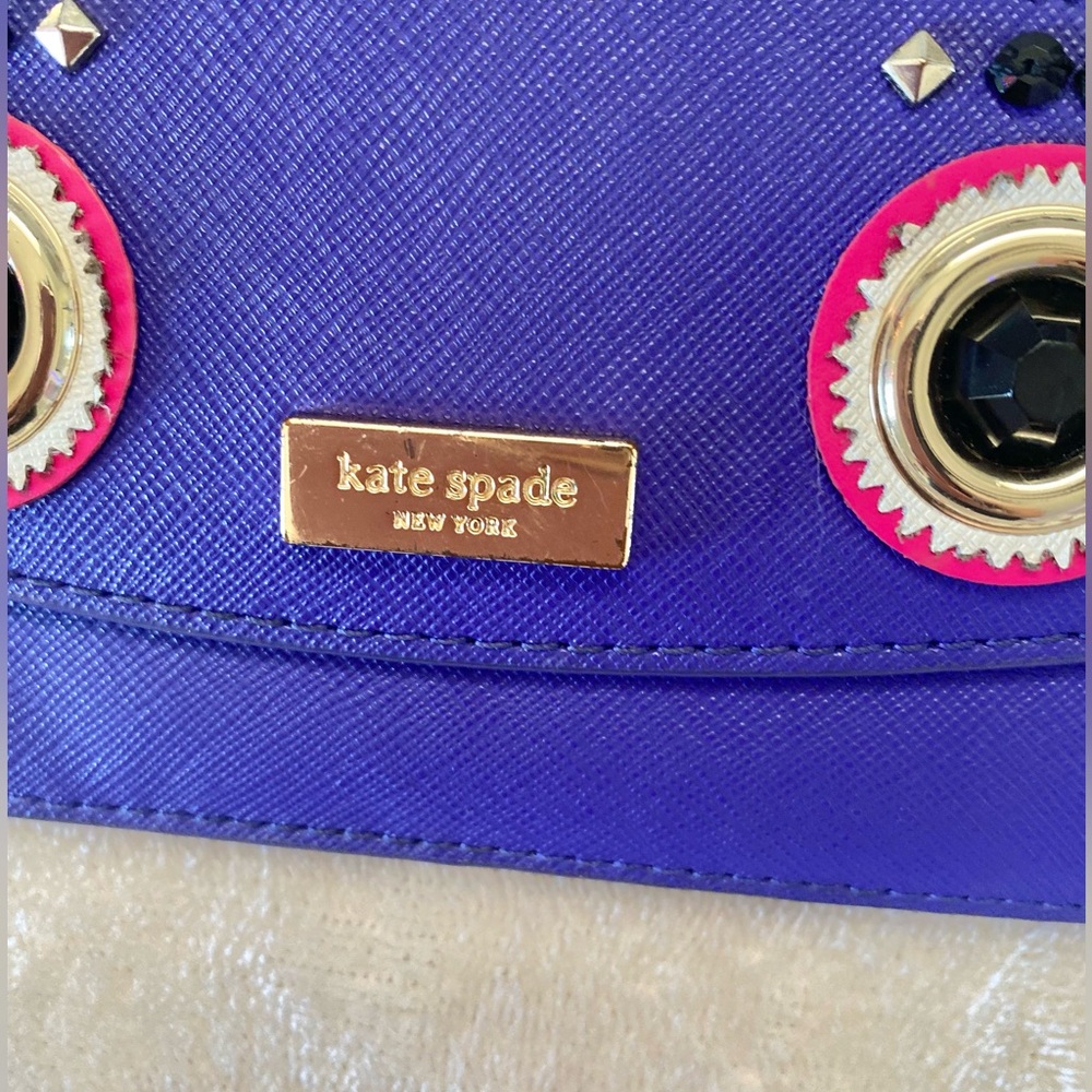 KATE SPADE "Monster" Face Liana in Vibrant Purple Long Wallet (RARE) - Picture 6 of 10